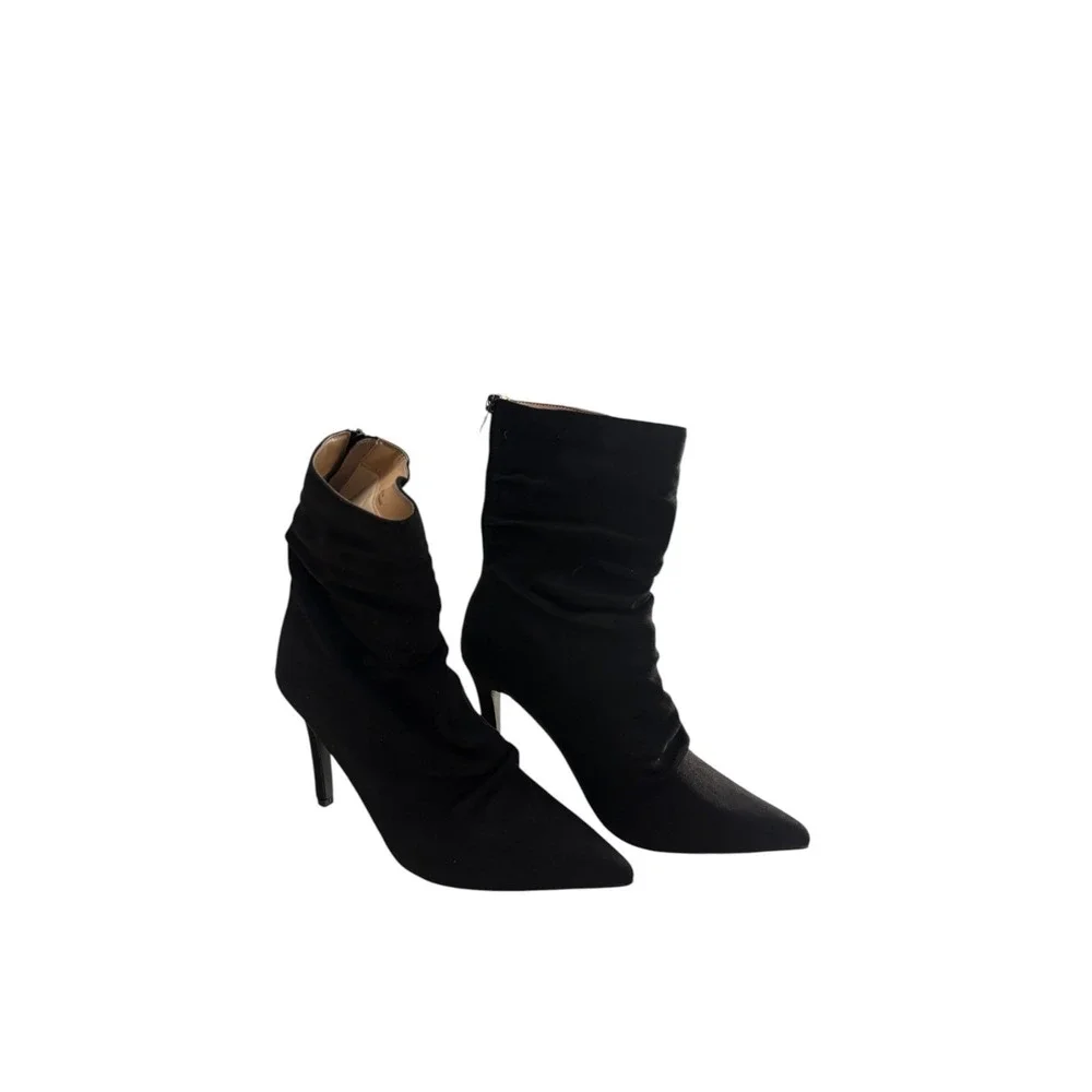 Journee‎ Collection Markie Black Suede Stiletto Booties Womens Sz 10 NWB Elegant
